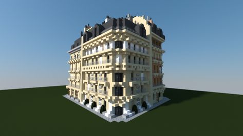 4 French building styles (corners) Minecraft Project Minecraft Parisian House, Minecraft Paris House, Minecraft City Corner Buildings, Minecraft Parisian Building, Corner House Minecraft, Minecraft Corner Building, Paris Minecraft, Chateau Minecraft, Minecraft Skyscraper