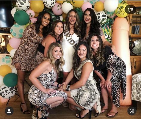 Bachelorette Party Cheetah Print, Jungle Fever Bachelorette, Leopard Bachelorette Party Outfit, Bachelorette Party Wild Theme, Cheetah Print Bachelorette Party Outfits, Safari Theme Hens Party, Jungle Theme Bachelorette Party Outfit, Let's Get Wild Bachelorette Party, Bachelorette Animal Print Theme