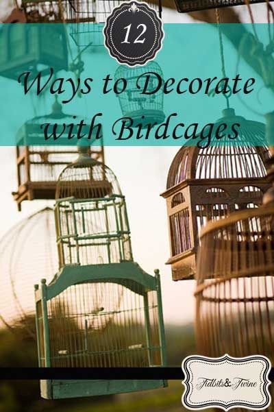 Tidbits&Twine - How to Decorate with Birdcages 3 Vintage Bird Cage Decor, Fall Floral Stems, Uses For Mason Jars, Decorate With Baskets, Bird Cage Decor, Vintage Bird Cage, Birdcages, Bird Cages, Bird Decor