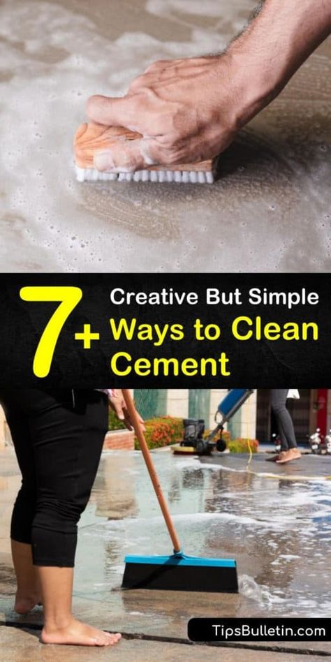 Try these helpful strategies for how to clean cement and finish it with a sealer. Use several DIY recipes for cleaning concrete using baking soda, vinegar, or oxygen bleach. Learn the best practices for removing stains, whether caused by oil, rust, or regular grime. #clean #cement #cementcleaning Washing Soda Uses, Cement Cleaner, Baking Powder For Cleaning, Uses For Baking Powder, Vinegar Baking Soda Cleaner, Natural Odor Remover, Cleaning Concrete, Baking Soda For Skin, What Is Baking Soda