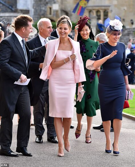 Royal wedding best dressed guests are revealed | Daily Mail Online Royal Wedding Guests Outfits, Royal Wedding Outfits, Holly Valance, Eugenie Wedding, Wedding Guest Style, Royal Dresses, Liv Tyler, Demi Moore, Royal Weddings