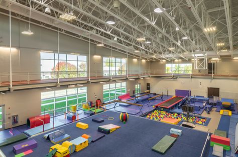 Williams Architects - Naperville Fort Hill Activity Center - Gymnastics Gym Building, Cheer Gym, Gymnastics At Home, Gymnastics Center, Gymnastics Academy, Nook Design, Gymnastics Room, School Building Design, Gymnastics Gym