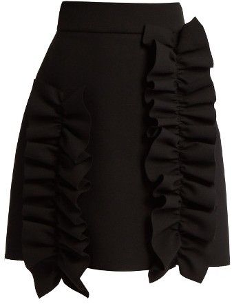 MSGM Ruffled crepe mini skirt Frilled Skirt, Frilly Skirt, Crepe Skirt, Frill Skirt, Skirt Ruffle, Crepe Skirts, Flounce Skirt, Ruffle Mini Skirt, Skirt Short