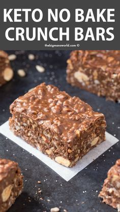 Chocolate Crunch Bars, Crunch Bars Recipe, Keto No Bake, Low Carb Protein Bars, Keto Snacks Easy, Low Sugar Desserts, Crunch Bars, Keto Bars, Ketogenic Desserts