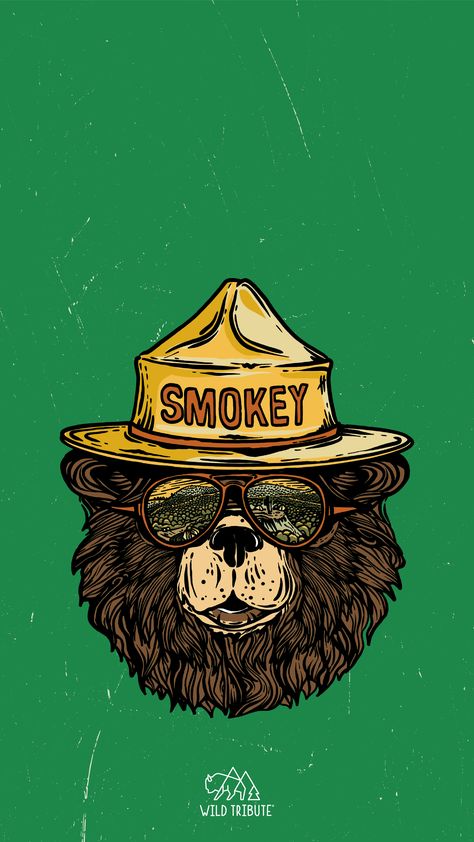 Smokey The Bear Art, Smokey The Bear Tattoo, Smokey The Bear, Smokey Bear, Wildland Fire, Smokey The Bears, Bear Christmas, Christmas Poster, Bear Art