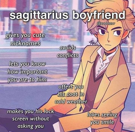 Saggitarius Boyfriend, Zodiac Boyfriends, Sagittarius Boyfriend, Zodiac Sagittarius Facts, Sagittarius Quotes, Zodiac Characters, Anime Zodiac, Libra Zodiac Facts, Astrology Books