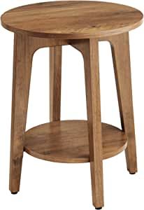 Amazon.com: VASAGLE Round End Table with Lower Shelf, Nightstand for Small Spaces, Modern Farmhouse Style, Rustic Walnut : Home & Kitchen Walnut End Table, Modern Farmhouse End Tables, Nursery Side Table, Shelf End Table, Kids Play Furniture, Small Round Side Table, Wood Folding Table, Shelf Nightstand, Farmhouse End Tables