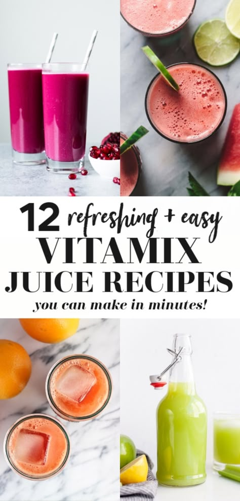 Vitamix Healthy Recipes, Vitamix Juice, Vitamix Juice Recipes, Fresh Juice Recipes, Healthy Juicer Recipes, Smoothies Vegan, Juice Smoothies Recipes, Juice Cleanse Recipes, Homemade Juice