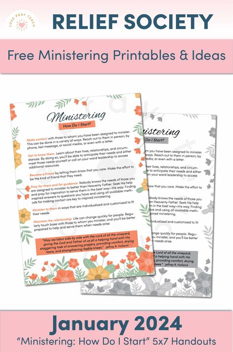 January 2024 Ministering- How Do I Start? Lds Ministering Conference Ideas, Ministering Sisters Handouts, Relief Society Ministering Activity, January Ministering Ideas 2024, Ministering Handouts Printable, Relief Society Ministering Handouts, Relief Society Ministering Interviews, Relief Society Ministering Ideas, Ministering Interview Ideas