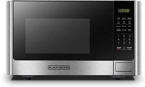 Compact Microwave, Potato Pizza, Countertop Microwave Oven, Small Microwave, Stainless Steel Microwave, Countertop Microwave, Kitchen Timers, Microwave Ovens, Black & Decker