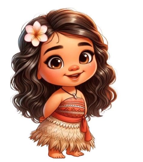 Moana Drawing, Disney Moana Art, Baby Disney Characters, Disney Princess Babies, Disney Cuties, Hair Clipart, Disney Cartoon Characters, Disney Princess Fashion, Disney Princess Images