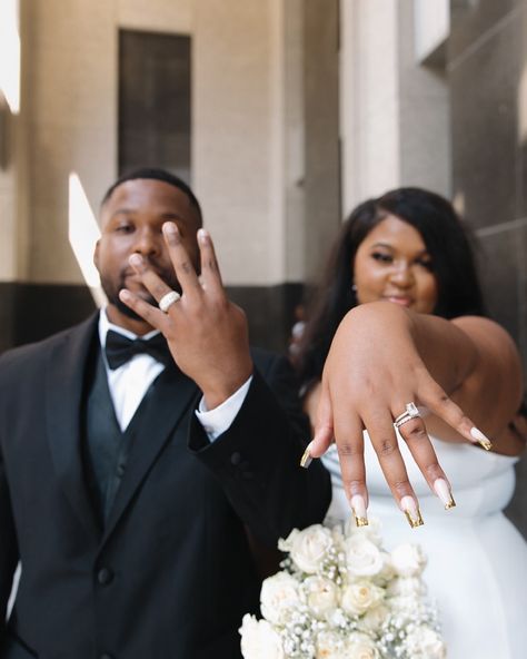 digitals from one of my fav civil ceremonies 🖤 . civil ceremony courthouse weddings downtown Black Civil Wedding, Elegant Courthouse Wedding, Court Wedding Pictures Photo Ideas, Cute Courthouse Wedding, Court Wedding Photography, Court House Photoshoot, Court Wedding Pictures, Photoshoot Wedding, Courthouse Wedding Poses