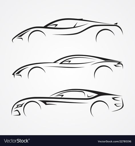 Auto Vector, Simple Car Drawing, Car Drawing Easy, Business Symbols, Car Brands Logos, Car Logo Design, Car Sport, Car Silhouette, Car Tattoos