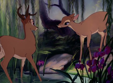 Bambi and Faline Bambi Film, Bambi 1942, Old Disney Movies, Disney Mignon, Bambi Art, Bambi Disney, Animation Disney, Film Disney, Disney Animals