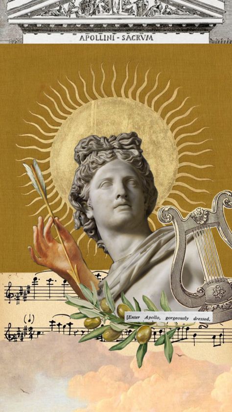 A wallpaper for your iPhone inspired by Apollo, the Greek god of the sun, music, art and poetry. Guitar Art Project, Apollo Aesthetic, Apollo Greek, Apollo Cabin, God Of The Sun, Sun Music, You Are The Sun, Baby Witch, Greek God