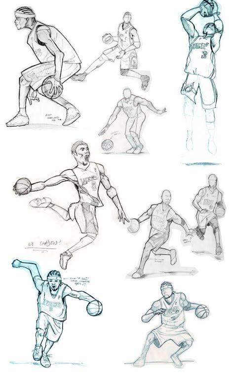 Basketball Sketches by FATRATKING on DeviantArt Basketball Drawings, Sports Drawings, Nba Art, Basketball Art, Figure Sketching, Anatomy Drawing, Bread Basket, Drawing Tutorials, Drawing Poses