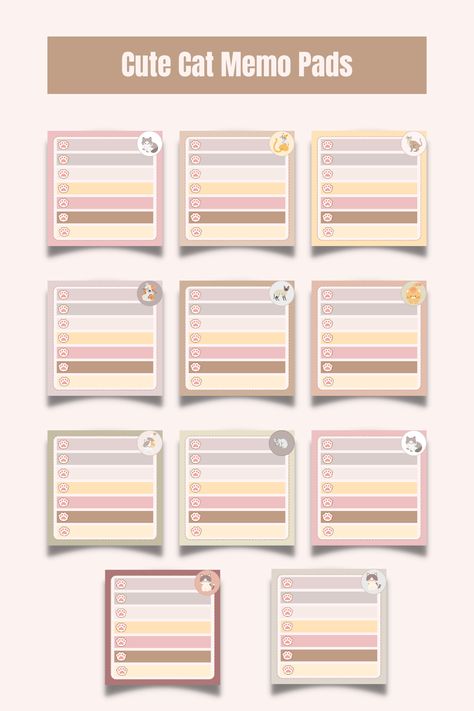 square memo pads Memo Pads, Memo Pad, Staying Organized, Design Templates, Cat Lover, Note Pad, Cute Cat, Work Space, Template Design