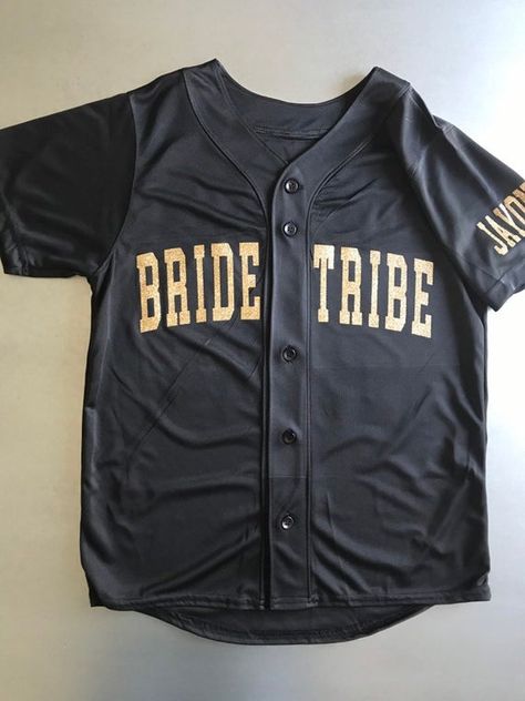 Bride Tribe Baseball Jersey Personalized For Bridal Party / Last Name and Wedding Year on back Bride Baseball Jersey, Baseball Bachelorette Party, Bride Jersey, Fall River Ma, Bridal Boxes, Bridesmaid Getting Ready, Bachelorette Party Outfit, Fall River, Bach Party