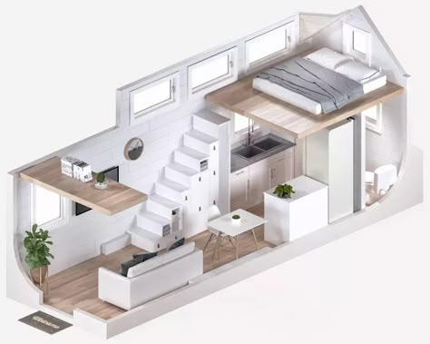 Tiny Loft, Loft House Design, Tiny House Interior Design, Tiny House Loft, Tiny House Layout, Building A Tiny House, Tiny House Inspiration, Tiny House Floor Plans, Modern Tiny House