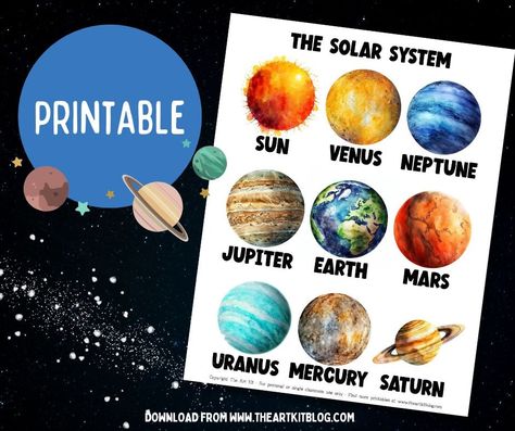 Solar System Printables, Solar System Diagram, Printable Solar System, Solar System Coloring Pages, Planets In The Solar System, Planets Activities, Planets Solar System, Solar System Projects, Solar System Poster