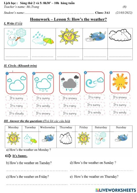 What Is The Weather Like Today, What Is The Weather Like Worksheet, Weather Worksheets For Kids, Teaching Weather, Seasons Worksheets, Weather Worksheets, Sentence Construction, Sentence Activities, Adjective Worksheet