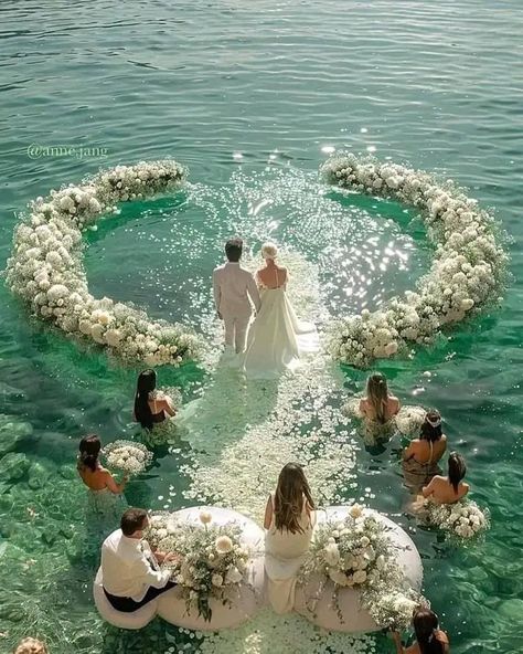 Wedding Ideas Lake, Animal Wedding, Scene Inspiration, Destination Wedding Decor, Dream Beach Wedding, Ocean Wedding, Water Wedding, Dream Places, Luxury Destination Wedding