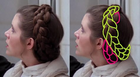 Princess Leia Mickey Ears, Starwars Hairstyles Short Hair, Princess Leia Hair Diy, Diy Princess Leia Buns, Princess Leia Braids, Star Wars Wedding Hair, Star Wars Hairstyles Easy, Princess Leia Hairstyles, Jedi Hairstyles Female