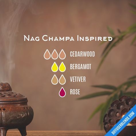 Nag Champa Inspired Nag Champa Essential Oil Recipe, Incense Blends, Essential Oil Perfumes Recipes, Essential Oil Diffuser Blends Recipes, Perfume Recipes, Essential Oils Herbs, Essential Oil Diffuser Recipes, Oil Diffuser Recipes, Nag Champa