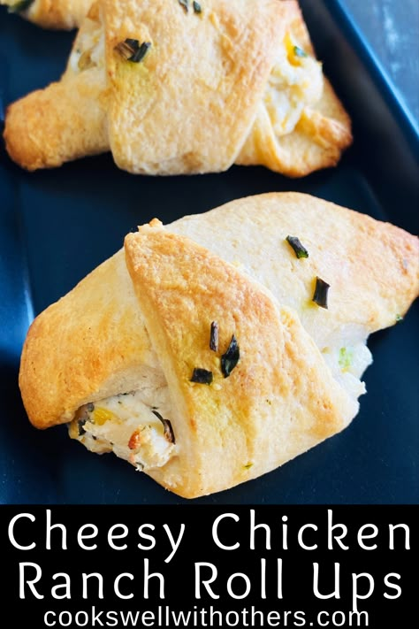 crescent roll appetizer on a plate Crescent Rollups, Stuffed Pillsbury Crescent Rolls, Crescent Roll Recipes With Chicken, Pillsbury Chicken Crescent Rolls, Crescent Roll Chicken Recipes, Crescent Roll Chicken Roll Ups, Chicken Ranch Roll Ups, Pillsbury Crescent Roll Recipes Dinners, Pillsbury Crescent Recipes Chicken