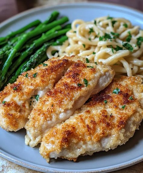 Parmesan Crusted Chicken Recipe - sandyrecipes.com How To Make Parmesan Crusted Chicken, Ww Parmesan Crusted Chicken, Hellmans Parmesan Chicken, Oven Baked Parmesan Crusted Chicken, Parmesan Crusted Chicken Baked, Keto Parmesan Crusted Chicken, Baked Chicken Tenderloins, Meals For A Crowd, Baked Parmesan Crusted Chicken