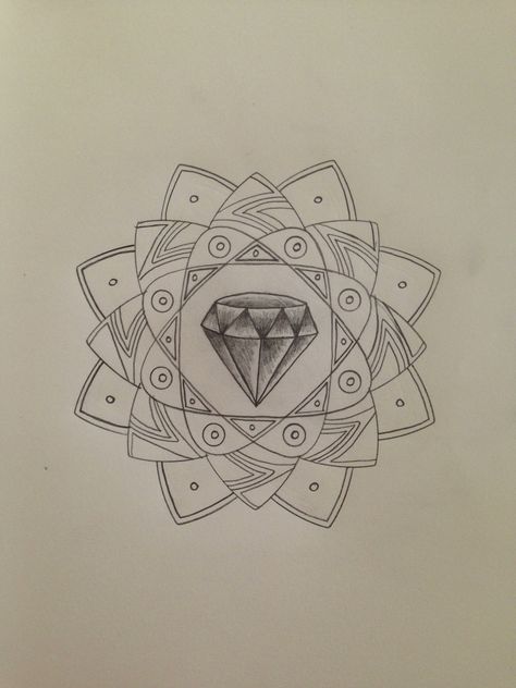 Diamond mandala design Diamond Mandala Design, Diamond Mandala, Mandala Diamond, Tattoos Love, Diamond Tattoo, Diamond Tattoos, Skeleton Hand Tattoo, Mandala Tattoo Design, Tattoo Cover