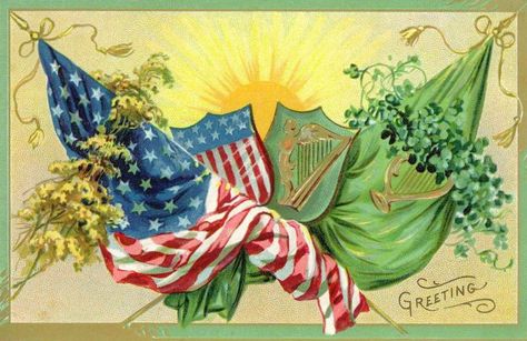 Free Vintage Irish and American Flags Clip Art American Flag Clip Art, Irish Greetings, Spring Images, Irish Saints, Irish Culture, Irish Flag, Hieronymus Bosch, Flag Art, Irish Heritage