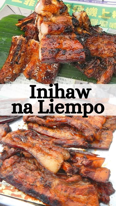 Grilled Liempo Marinade, Inihaw Na Liempo Marinade, Grilled Liempo Recipe, Pork Liempo Recipe Filipino Food, Inihaw Na Liempo Recipe, Filipino Pork Chop Recipes, Pinoy Ulam Filipino Recipes, Lutong Bahay Filipino Food, Liempo Recipe Pork Belly