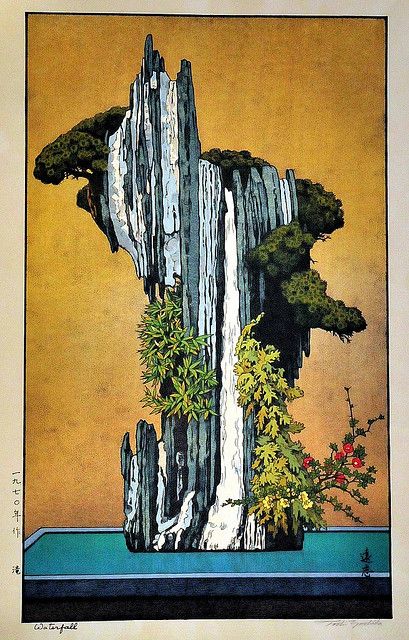 Ukiyo-e Toshi Yoshida Waterfall | Flickr: Intercambio de fotos Toshi Yoshida, Waterfall Tattoo, Woodblock Printmaking, Waterfall Art, Japon Illustration, Japanese Flowers, Japanese Woodblock Printing, Ukiyo E, Japanese Painting