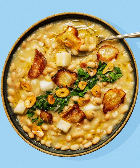 Vegan Beans and Turnips Recipe | Exploring Vegan Turnips Recipe, Turnip Soup, Turnip Recipes, Instant Potatoes, Fresh Potato, Vegan Beans, Turnips, Vegan Soups, Savory Recipes