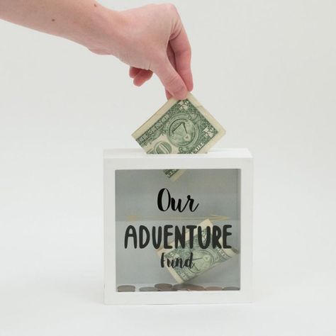 Foreside Home and Garden Adventure Wooden Bank Wooden Piggy Bank Diy, Diy Piggy Bank Ideas For Adults, Piggy Bank Ideas For Adults, Piggy Bank Ideas, Adventure Fund, Casa Disney, Room Mate, Vacation Fund, Wooden Piggy Bank