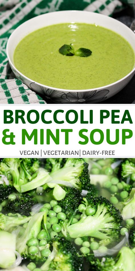 Sims Home, Soup Broccoli, Mint Soup, Pea And Mint Soup, Easy Vegetarian Dinner, Soup Vegan, Vegan Soup, Healthy Soup Recipes, Creamy Texture