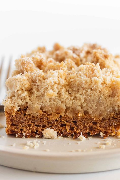 Easy Gingerbread Coffee Cake with Crumb Topping Gingerbread Coffee Cake, Christmas Bundt Cake Recipes, Banana Crumb Cake, Lemon Bar Cookies, Christmas Bundt Cake, Practically Homemade, Texas Sheet Cake Cookies, Gingerbread Coffee, Easy Gingerbread