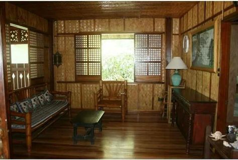 Window sample for hut and main house. Bahay Kubo Interior, Traditional Filipino House, Rest House Philippines, Province Life, Province House, Modern Bahay Kubo, Bamboo Houses, Cabin Houses, Small House Design Philippines