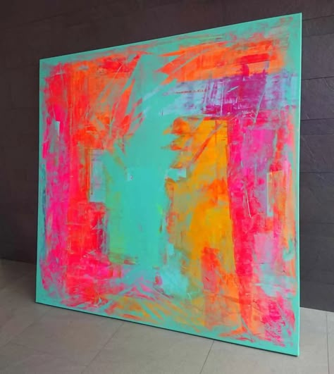 abstract • Instagram Styrofoam Wall Art, Bold Abstract Art, Abstract Painting Ideas, Art Painting Ideas, Intuitive Art, Abstract Art Inspiration, Neon Art, Diy Canvas Art Painting, Art Things