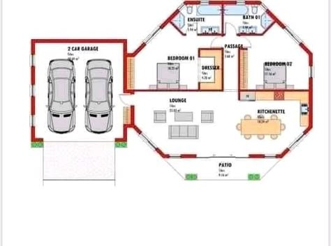 8 Corner Rondavel Designs, Rondavel Houses South Africa, South Africa House Design, Rondavel House Designs, 1200sq Ft House Plans, Hexagon House, Small House Blueprints, House Plans South Africa, Little House Plans