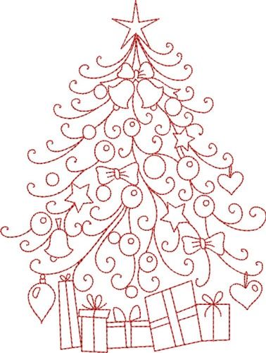 Christmas trees embroidery                                                                                                                                                     More Free Christmas Embroidery Patterns, Redwork Embroidery Patterns, Christmas Tree Embroidery Design, Redwork Patterns, Christmas Tree Embroidery, Christmas Embroidery Patterns, Redwork Embroidery, Embroidery Christmas, Embroidery Transfers