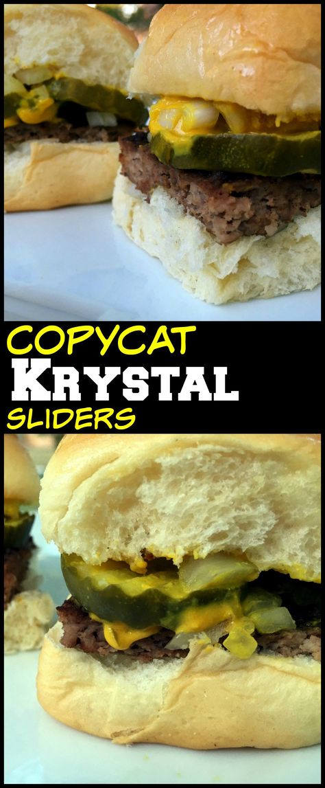 Copycat Krystal Sliders | Aunt Bee's Recipes Krystal Sliders, Krystal Burgers, Krystal Burger, Recipes Sliders, Burger Sliders Recipes, Sandwich Night, Sandwiches For Dinner, New Meals To Try, Recipes Burgers