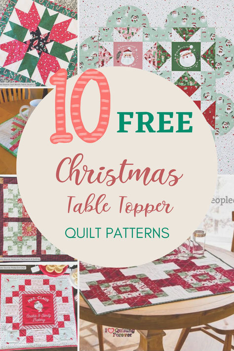 Top 10 Free Christmas Table Topper Quilt Patterns ( 7 Bonus Patterns For Sale) Christmas Table Top Quilts, Quilted Christmas Table Toppers Patterns Free, Christmas Tree Quilt Pattern Free, Christmas Table Mats Diy, Quilted Candle Mats Free Pattern, Christmas Table Runner Sewing Pattern, Christmas Quilt Table Topper, Christmas Table Topper Quilt Patterns Free, Christmas Placemats Quilted Patterns