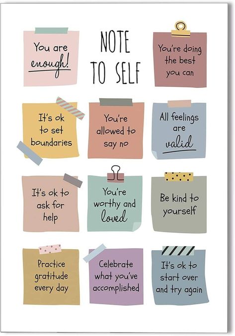 Art For Therapy, Social Worker Quotes, Social Worker Office Decor, Sticky Notes Quotes, Learning Psychology, Mental Therapy, Health Posters, Daily Self Care, Self Esteem Activities