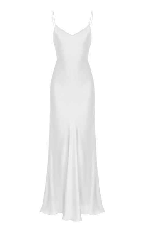 Slip White Dress, White Designer Dress, Silk White Dress, Dress Png, White Silk Dress, Silk Sheath Dress, Event Dresses, Fancy Dresses, Dream Dress