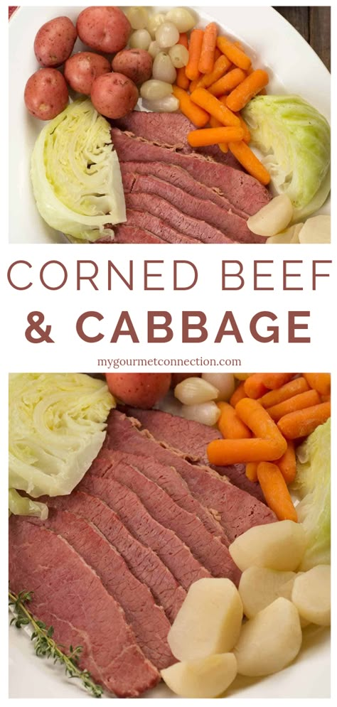 Traditional Corned Beef And Cabbage, New England Boiled Dinner, Best Corned Beef Recipe, Crockpot Cabbage Recipes, Potatoes Cabbage, Horseradish Cream Sauce, Boiled Dinner, Corned Beef And Cabbage, Corned Beef Brisket