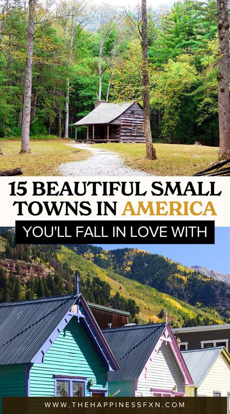 15 Beautiful Small Towns in America You'll Fall in Love With Quaint Towns In America, Best Small Towns In America To Live, Best Places To Live In Us, Vacation Places In Usa, Utah With Kids, April Vacation, Aesthetic Village, Usa Aesthetic, Small Towns Usa