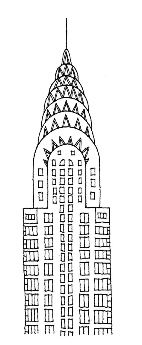 Chrysler Building Drawing, Thibaud Herem, Building Tattoo, New York Drawing, New York Buildings, Building Sketch, Building Photography, Building Painting, Building Drawing