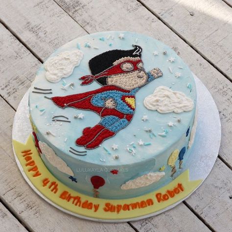 Superman Birthday Party Cake, Bolo Do Superman, Birthday Cake For Papa, Birthday Superman, Soccer Birthday Cakes, Superman Cake, Superman Cakes, Planet Cake, Elsa Cakes